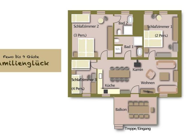 Ferienwohnung Familienglueck - Grundriss, Foto: René Heinitz, Lizenz: René Heinitz