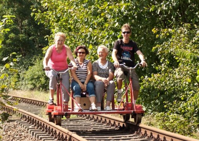Draisine zwischen Templin und Fürstenberg/Havel (c) Erlebnisbahn GmbH