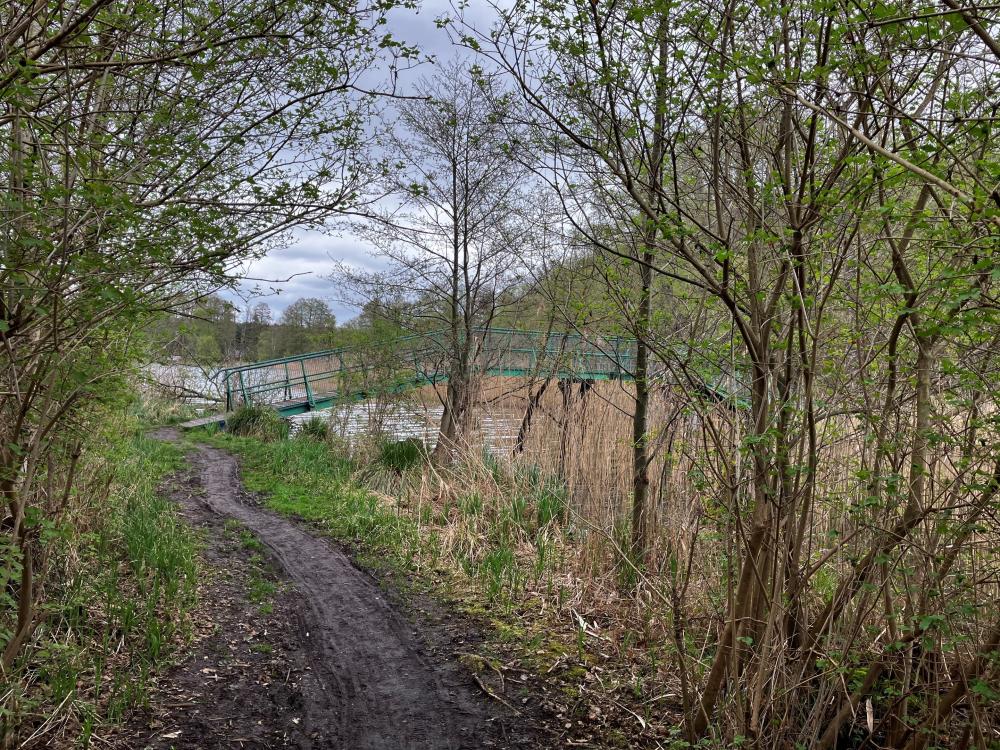Die Strohbrücke zwischen Moderfitzssee und Haussee, Foto: Jörg Bartz, Lizenz: TV Ruppiner Seenland e.V. Die Strohbrücke zwischen Moderfitzssee und Haussee, Foto: Jörg Bartz, Lizenz: TV Ruppiner Seenland e.V.